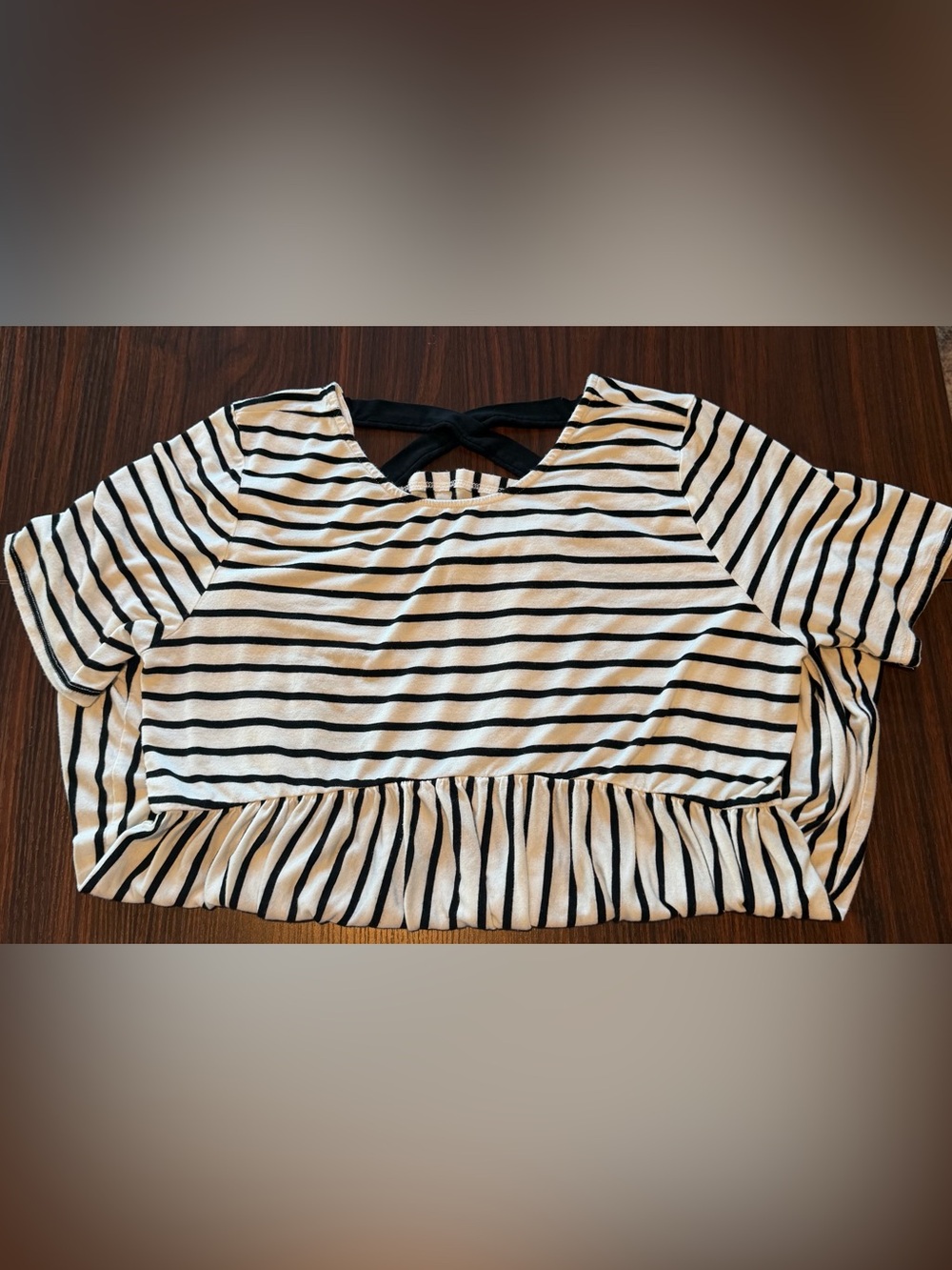 XXL/2X Black and white striped baby doll Maternity Blouse